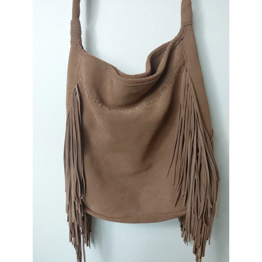 Margot Guanine Leather Crossbody Bag Brown Bill Tassel Boho Y2k LagenLook‎